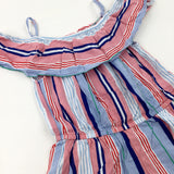 Striped Pink & Blue Playsuit - Girls 9-10 Years