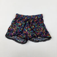 Colourful Patterned Jersey Shorts - Girls 9-10 Years