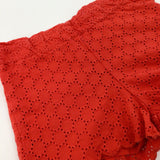 Embroidered Red Shorts - Girls 9-10 Years