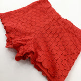 Embroidered Red Shorts - Girls 9-10 Years