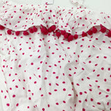 **NEW** Pom Poms Spotty White Top - Girls 9-10 Years