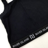 'River Island' Black Cropped Vest Top - Girls 9-10 Years
