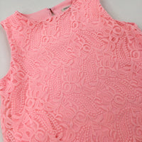 Lace Pink Top - Girls 9-10 Years