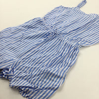 Blue Striped Playsuit - Girls 10-11 Years