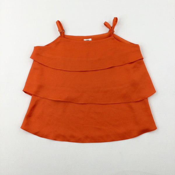 Layered Orange Vest Top - Girls 10-11 Years