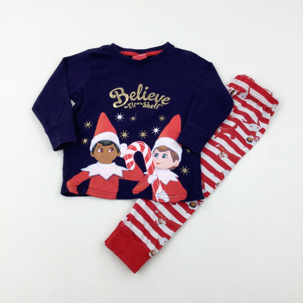 Believe The Elf On The Shelf Elves Navy Pyjamas Girls 2 3 Years