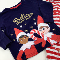 'Believe The Elf On The Shelf' Elves Navy Pyjamas - Girls 2-3 Years