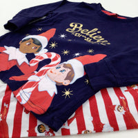 'Believe The Elf On The Shelf' Elves Navy Pyjamas - Girls 2-3 Years