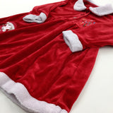 'Christmas Fun!' Mrs Claus Appliqued Red Velour Dress - Girls 2-3 Years