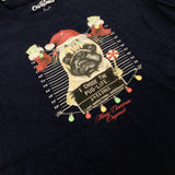 'I Chose The Pug Life' Christmas Stockings Navy T-Shirt - Boys 11-12 Years