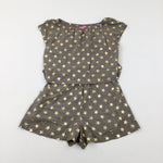 Stars Gold & Taupe Playsuit - Girls 11-12 Years