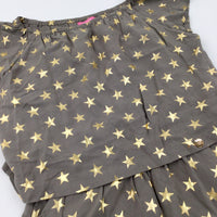 Stars Gold & Taupe Playsuit - Girls 11-12 Years