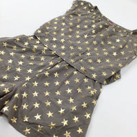 Stars Gold & Taupe Playsuit - Girls 11-12 Years