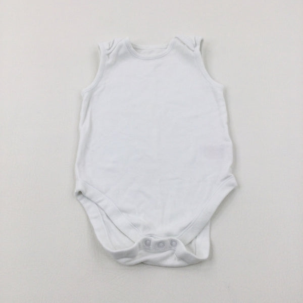 White Cotton Bodysuit - Boys 2-3 Years