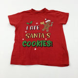 'I Ate Santa's Cookies!' Gingerbread Man Red T-Shirt - Boys/Girls 4-5 Years