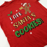 'I Ate Santa's Cookies!' Gingerbread Man Red T-Shirt - Boys/Girls 4-5 Years