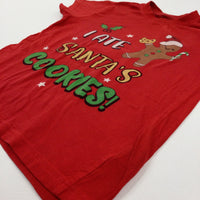 'I Ate Santa's Cookies!' Gingerbread Man Red T-Shirt - Boys/Girls 4-5 Years