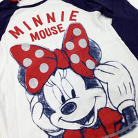 'Minnie Mouse' Blue & White Long Sleeve Top - Girls 12-13 Years