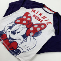 'Minnie Mouse' Blue & White Long Sleeve Top - Girls 12-13 Years