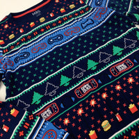 Christmas Trees & Gaming Patterned Navy Long Sleeve Top - Boys 13-14 Years