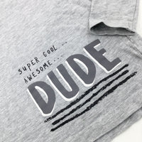 'Super Cool Dude' Light Grey Long Sleeve Top - Boys 2-3 Years