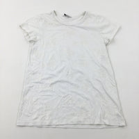 Flowers Sequinned White T-Shirt - Girls 12-13 Years