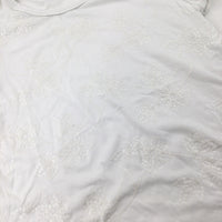 Flowers Sequinned White T-Shirt - Girls 12-13 Years