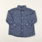 Navy Checked Long Sleeve Shirt - Boys 2-3 Years