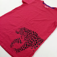 Leopard Glittery Pink T-Shirt - Girls 12-13 Years