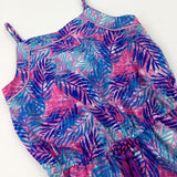 Tropical Leaves Pink & Blue Playsuit - Girls 12-13 Years