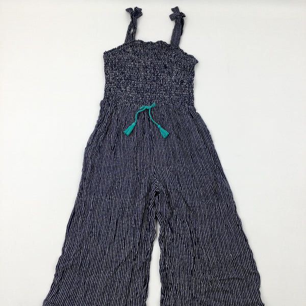 Navy Striped Jumpsuit - Girls 12-13 Years