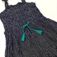 Navy Striped Jumpsuit - Girls 12-13 Years
