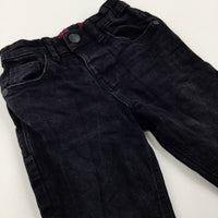 Black Denim Jeans With Adjustable Waist - Boys 2-3 Years