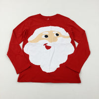 Father Christmas Red Long Sleeve Top - Boys/Girls 8-9 Years