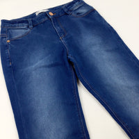 Blue Denim Jeans With Adjustable Waist - Girls 12-13 Years