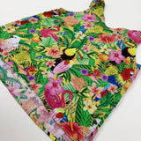 Tropical Birds & Flowers Green Tie Straps Vest Top - Girls 12-13 Years
