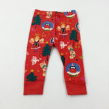 Angels & Christmas Trees Red Jersey Trousers - Boys/Girls 9-12 Months