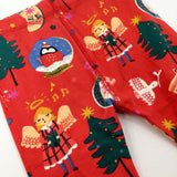 Angels & Christmas Trees Red Jersey Trousers - Boys/Girls 9-12 Months