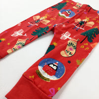 Angels & Christmas Trees Red Jersey Trousers - Boys/Girls 9-12 Months