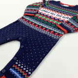 'Jingle All The Way' Patterned Red & Navy Knitted Romper - Boys 3-6 Months