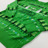 'Minecraft' Creepers & Snowflakes Green Knitted Jumper - Boys 7-8 Years