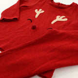 Reindeer Appliqued Red Pyjamas - Girls 12-18 Months