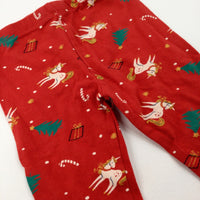 Unicorns & Candy Canes Red Leggings - Girls 12-18 Months