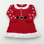 Mrs Claus Red Knitted Dress - Girls 2-3 Years