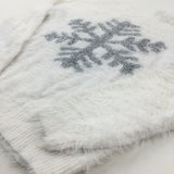 Snowflake Sparkly White Fluffy Knitted Jumper - Girls 10-11 Years