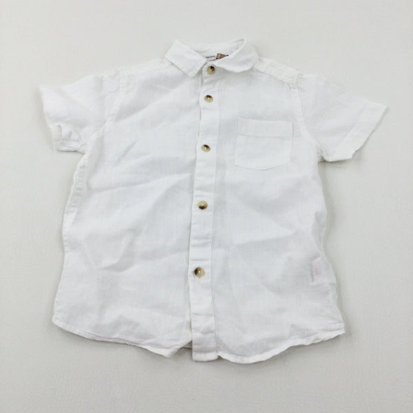 White Linen Shirt - Boys 4-5 Years