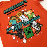 'Minecraft' Festive Creepers Orange T-Shirt - Boys 5-6 Years