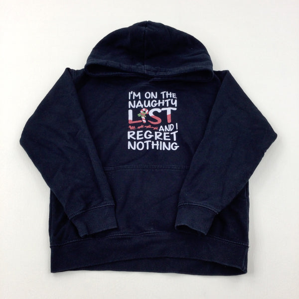 'I'm On The Naughty List' Black Hoodie - Boys 7-8 Years