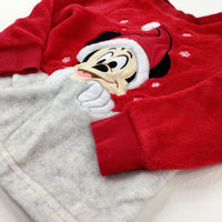 Mickey Mouse Appliqued Red Fleece Jumper - Boys/Girls 2-3 Years