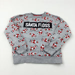 'Santa Floss' Father Christmas Grey Sweatshirt - Boys 11-12 Years